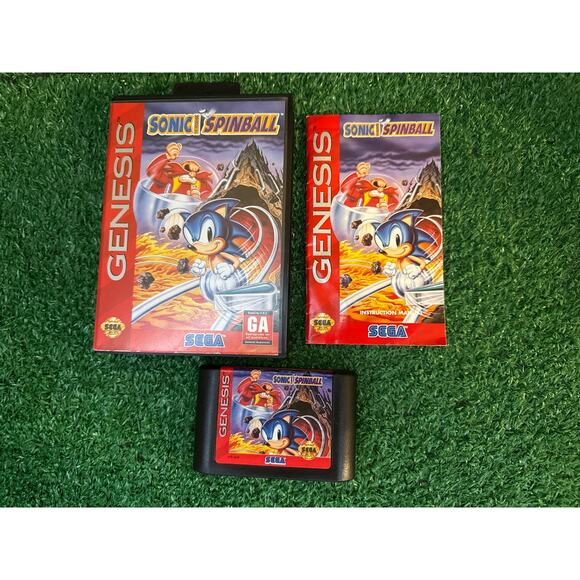 Sonic Spinball (Sega Genesis, 1993) Complete CIB Tested & Working Authentic
